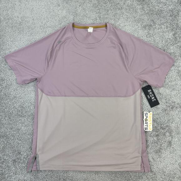 Rhone Shirt Mens Medium Extra Mile Short Sleeve Athletic Performance Tee Mauve - Picture 1 of 11